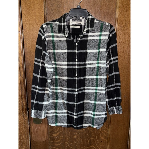Woolrich Tops - Woolrich Oxbow Bend Flannel Shirt Women Med Black White Plaid Organic Cotton